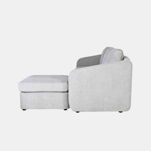 Canapé modulable 3 places avec pouf Konekt Gris clair de profil