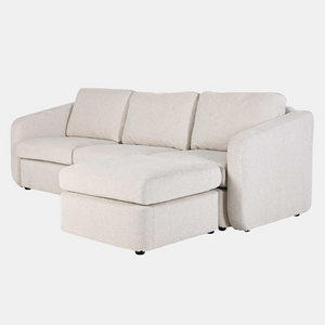 canapé modulaire velours côtelé beige fond blanc 3 quarts 3 places pouf ange droit concept usine