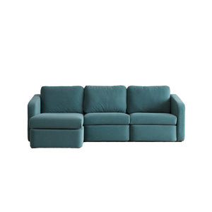 Canapé modulable 3 places avec pouf Konekt bleu packshot