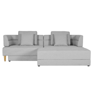 Canapé modulable et convertible Berga gris en tissu - fond blanc 1