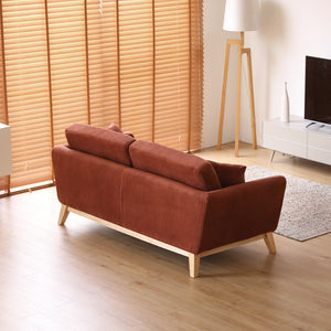 canapé scandinave 3 places velours côtelé terracotta hoga dos concept usine