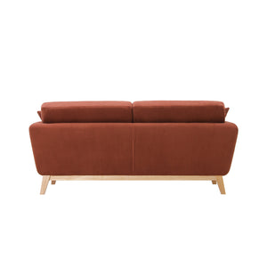canapé scandinave 3 places velours côtelé terracotta hoga packshot vue de dos concept usine