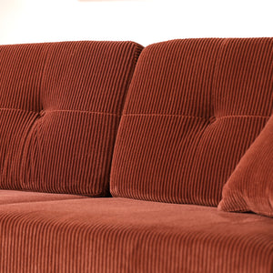 canapé scandinave 3 places velours côtelé terracotta hoga zoom concept usine