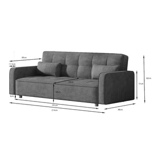 Canapé scandinave convertible 3 places en velours côtelé terracotta Copenhague dimensions