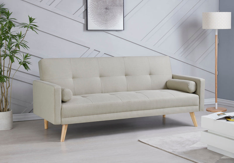 Canapé de style scandinave convertible beige de 3 places