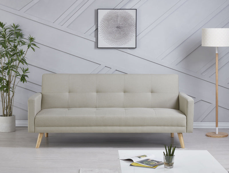 Canapé de style scandinave convertible beige de 3 places