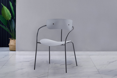 Chaise design gris clair alexia ambiance concept usine