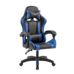 Chaise gaming massante ezio bleue - fond blanc 1