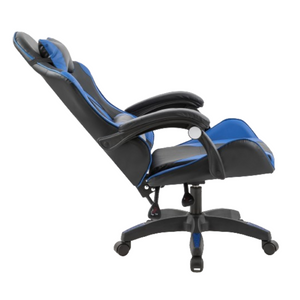 Chaise gaming massante ezio bleue - fond blanc 2