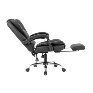 Chaise gaming noire fonction massante et repose-pieds intégré Elite - fond blanc 4