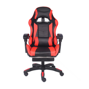 Chaise gaming rouge massante avec repose pieds ultim - fond blanc 1
