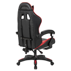 Chaise gaming rouge massante avec repose pieds ultim - fond blanc 2