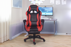 chaise gaming massante repose pied ultim rouge ambiance concept usine