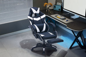 Chaise gaming de bureau ergonomique inclinable noir et blanc Altair photo d'ambiance