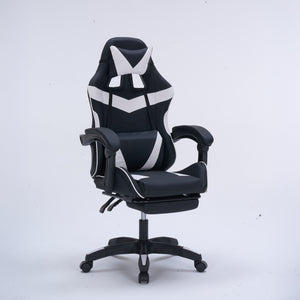 Chaise gaming de bureau ergonomique inclinable noir et blanc Altair packshot 3/4