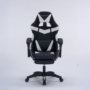 Chaise gaming de bureau ergonomique inclinable noir et blanc Altair packshot face