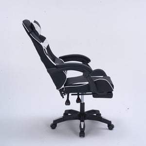 Chaise gaming de bureau ergonomique inclinable noir et blanc Altair packshot inclinée profil