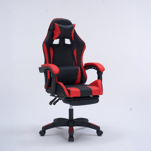 Chaise gaming de bureau ergonomique inclinable noir et rouge Altair packshot 3/4