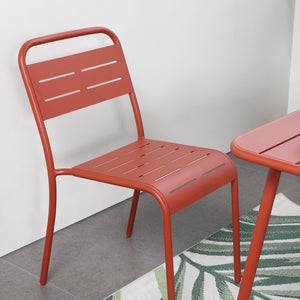 Lot de 6 chaises salon de jardin repas terracotta Bergame assortiment chaises