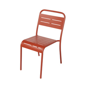 Lot de 6 chaises salon de jardin repas terracotta Bergame packshot