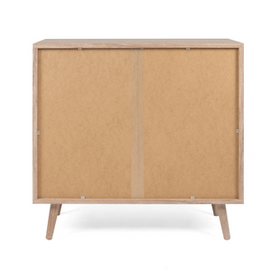 commode 3 tiroirs bois et cannage Tivat - fond blanc 2