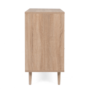 commode 3 tiroirs bois et cannage Tivat - fond blanc 5