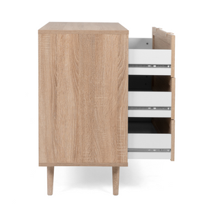 commode 3 tiroirs bois et cannage Tivat - fond blanc 6