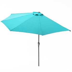 Demi parasol de balcon 270 cm bleu en aluminium Catane packshot vue de dessus