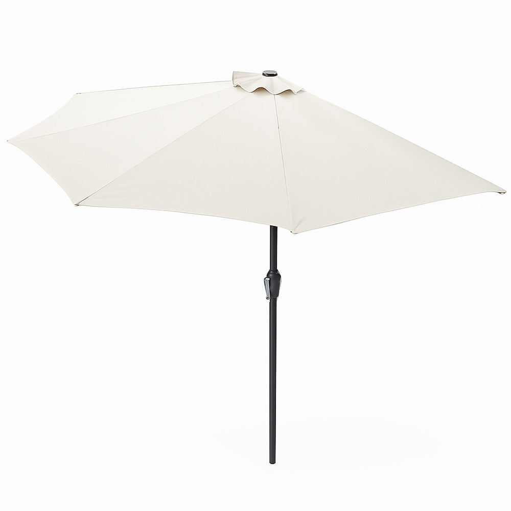 Demi parasol de balcon 270 cm écru en aluminium Catane packshot vue de dessus