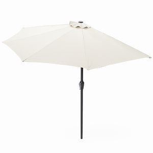 Demi parasol de balcon 270 cm écru en aluminium Catane packshot vue de dessus