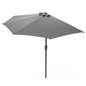 Demi parasol de balcon 270 cm gris en aluminium Catane packshot vue de dessus