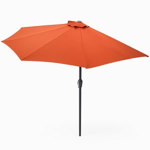 Demi parasol de balcon 270 cm terracotta en aluminium Catane packshot vue de dessus