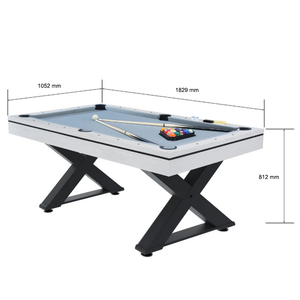 Dimensions Table multi-jeux 3 en 1 en bois billard et ping-pong blanc