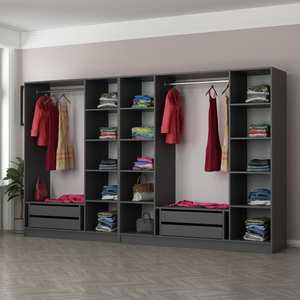 dressing deux penderies montmartre ambiance portes ouvertes 3 quarts concept usine