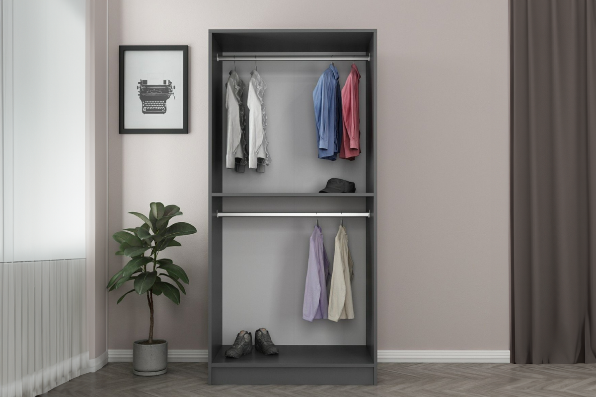 dressing avec étagère et penderies anthracite rivoli image format rectangle concept usine
