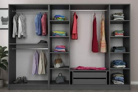 dressing avec étagères et penderie anthracite opera image format rectangle concept usine