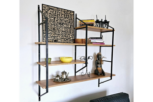 ensemble étagères bois et noir yomi rectangle concept usine