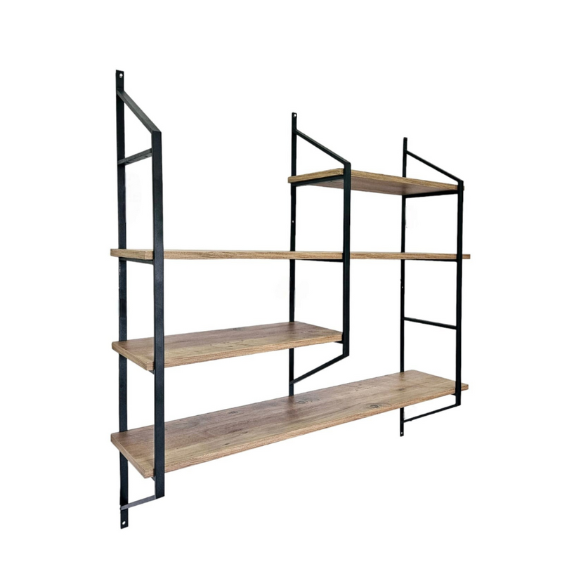 ensemble étagères bois et noir yomi fond blanc concept usine