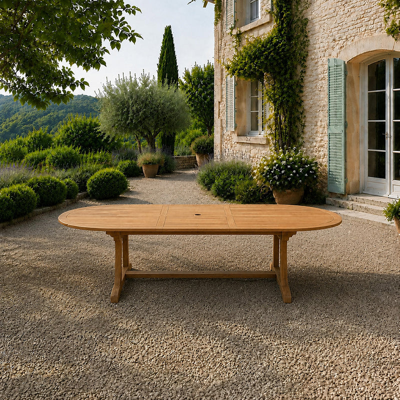 Table en teck ovale extensible 300 cm KAJANG
