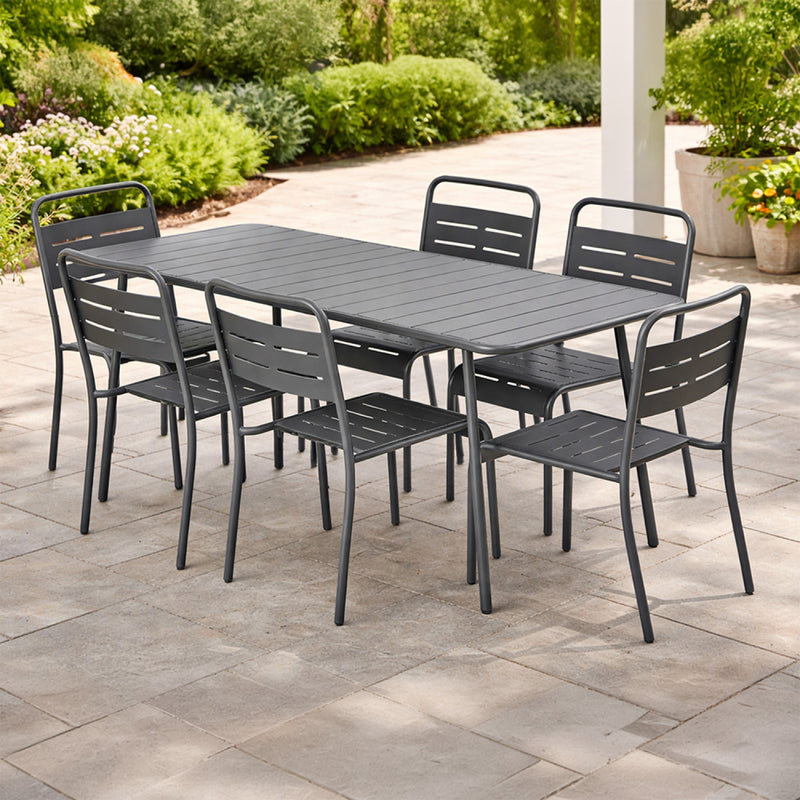 ensemble-table-160-6-chaises-jardin-exterieur-acier-gris foncé-bergame-packshot-concept-usine