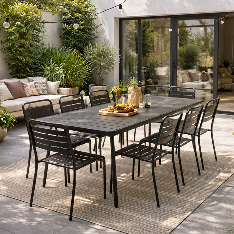 ensemble-table-200-8-chaises-jardin-exterieur-acier-gris foncé-bergame-packshot-concept-usine