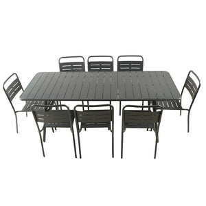 ensemble-table-200-8-chaises-jardin-exterieur-acier-gris foncé-bergame-packshot-concept-usine