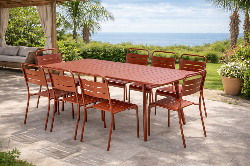ensemble-table-200-8-chaises-jardin-exterieur-acier-terracotta-bergame-packshot-concept-usine