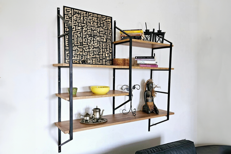 ensemble étagères bois et noir yomi rectangle concept usine