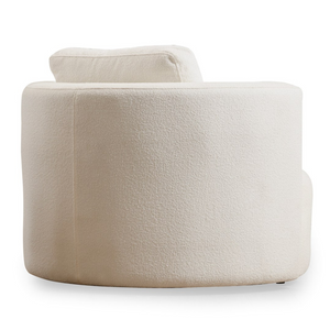 Fauteuil blanc bouclettes olsen dos fond blanc
