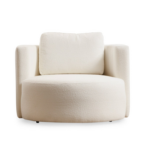 Fauteuil blanc bouclettes olsen face fond blanc