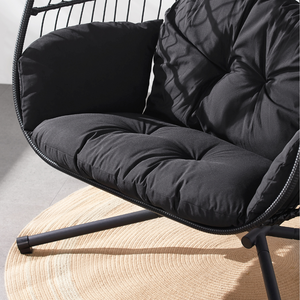 Fauteuil suspendu effet rotin noir Concept usine - zoom 2