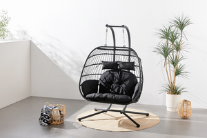 Fauteuil suspendu effet rotin noir Concept usine - Ambiance