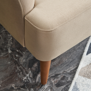 Fauteuil tissu beige smith ambiance zoom pied