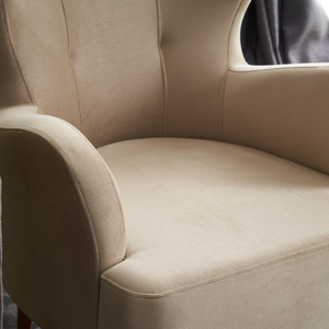 Fauteuil tissu beige smith ambiance zoom tissu
